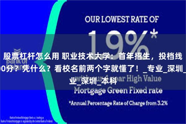 股票杠杆怎么用 职业技术大学：首年招生，投档线达600分？凭什么？看校名前两个字就懂了！_专业_深圳_本科